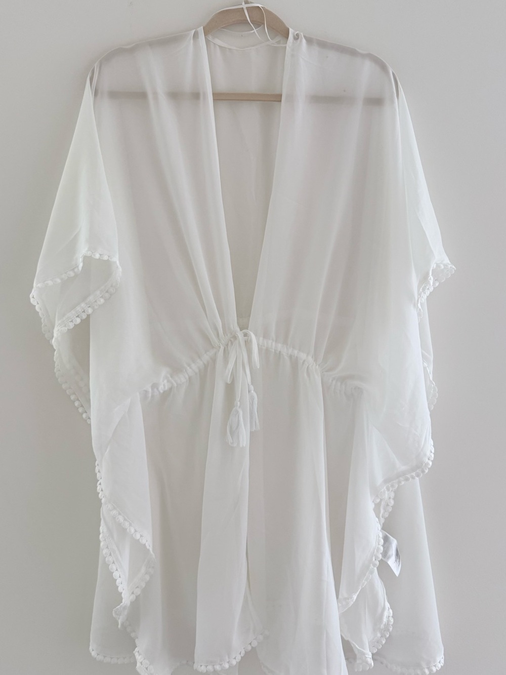H&M White Sheer Swimsuit Tie-Front Cover Up